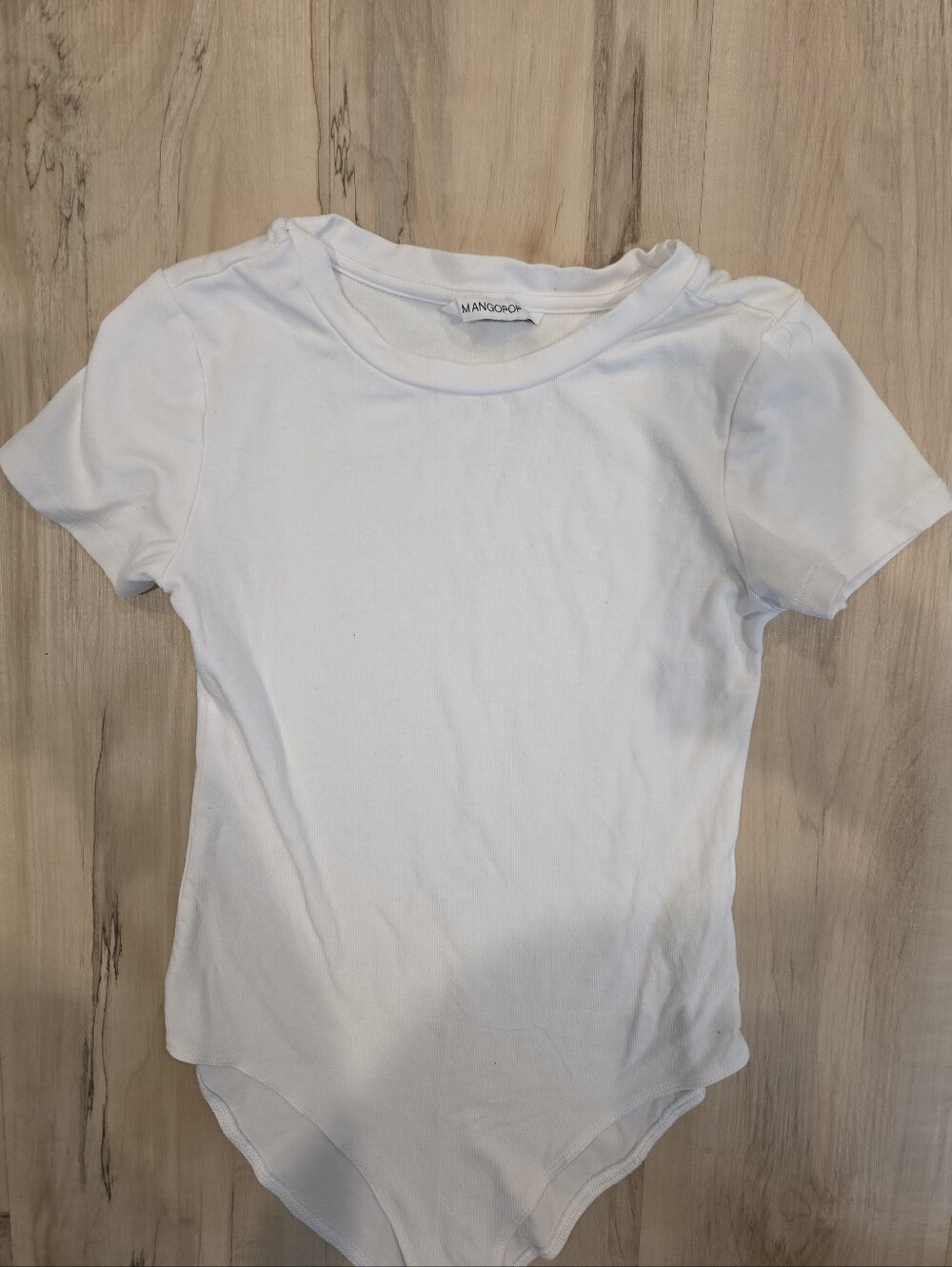 Mango White Short Sleeve Bodysuit‎
